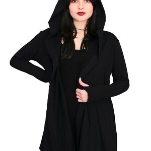 Black Hooded Cardigan From FOXBLOOD
